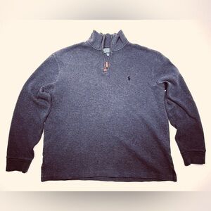 VTG Polo Ralph Lauren Dark Gray Estate Quarter Zip-Up Sweater